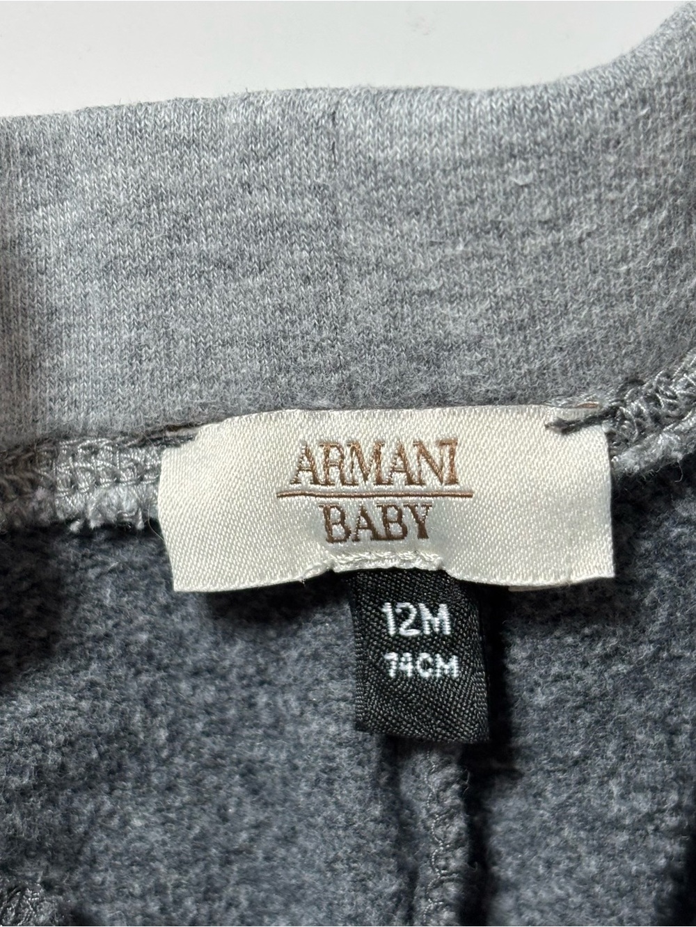 Emporio Armani Baby Boys Grey Two-Tone Jogger Sweatpants 12M Luxury Designer - Picture 7 of 9